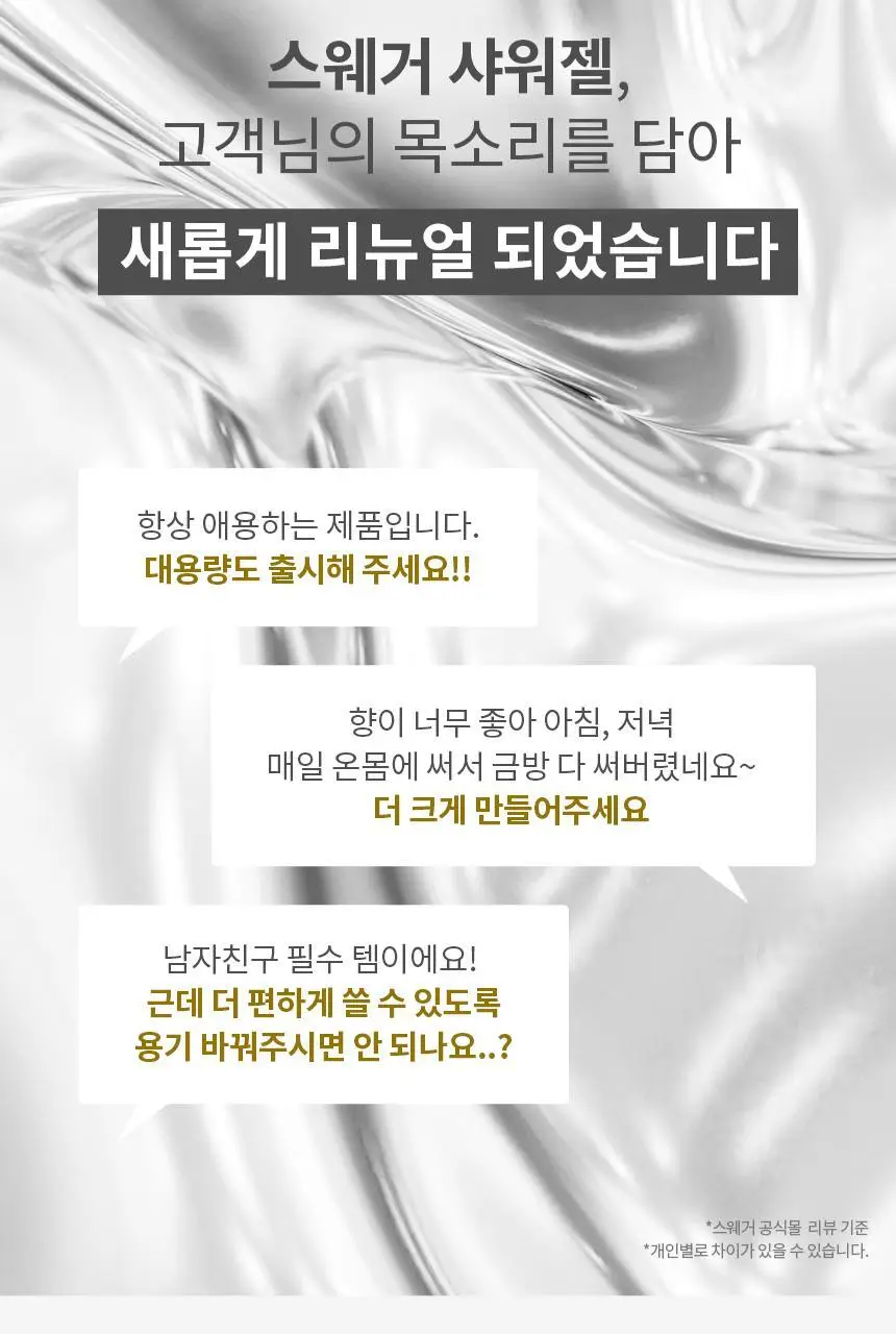 [샴푸겸용] 스웨거 젠틀 위스퍼스 바디 샤워젤 480ml 상세페이지 5
